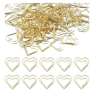 Gold Heart-Shaped Paper Clips